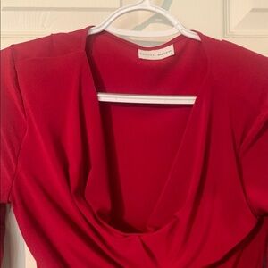 Red Draped Neck Top by Bailey 44